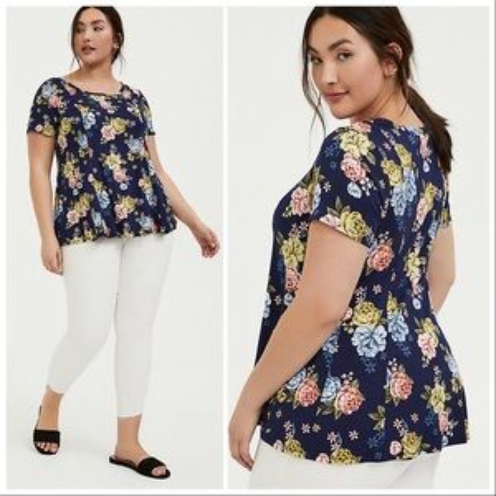 Torrid Fit And Flare Stretch Challis Top 2